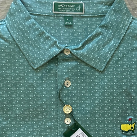 MASTERS Peter Millar Performace Polo Berckmans Place Green Golf Print Size XL - Picture 2 of 12